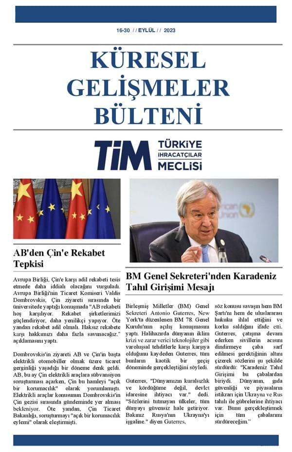 16-30 Eylül 2023 Bülteni 